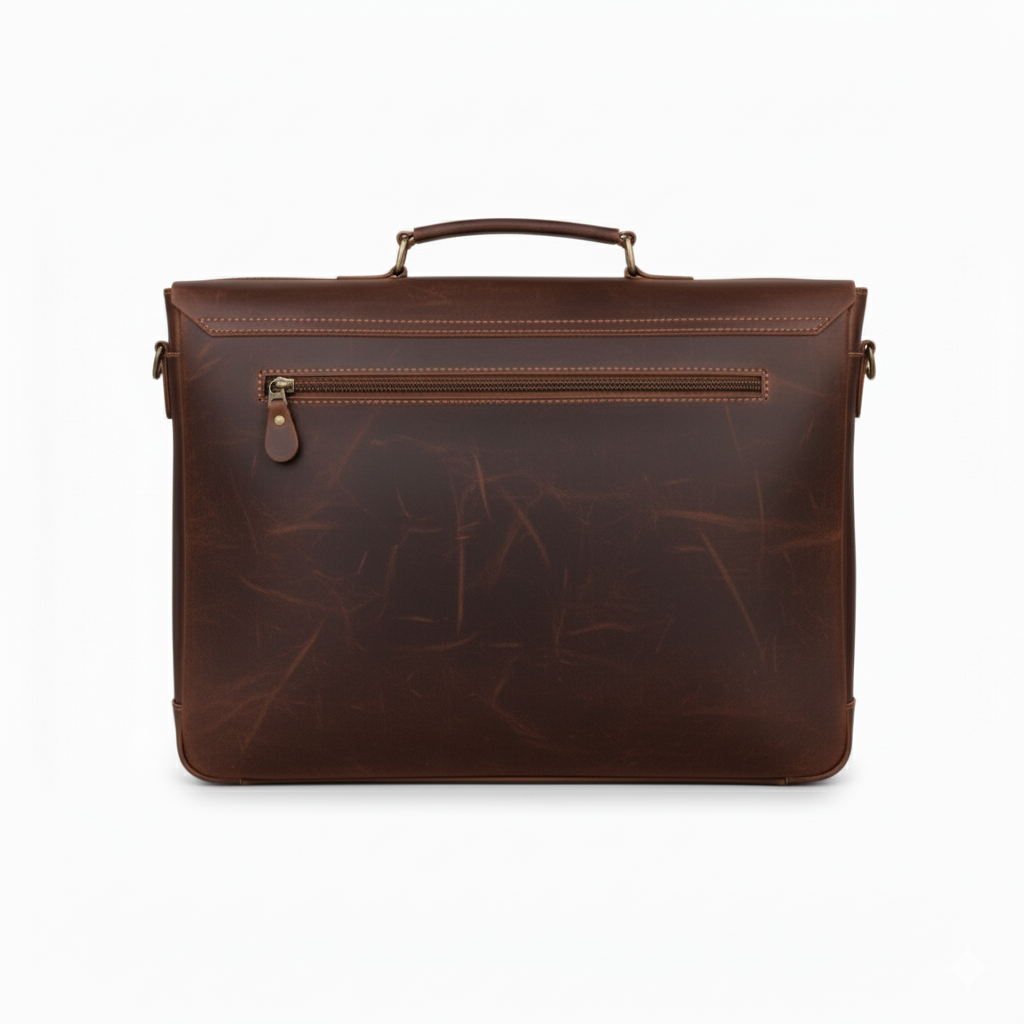 Dark Brown Leather Laptop Bag 15.6" Messenger Bag