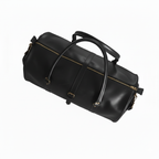 Premium Black Leather Duffel Bag Travel & Weekender Bag