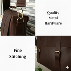 Dark Brown Leather Laptop Bag 