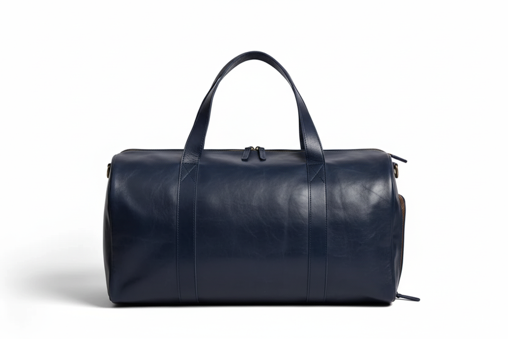 Premium Navy Leather Duffel Weekender Travel Bag (Copy)