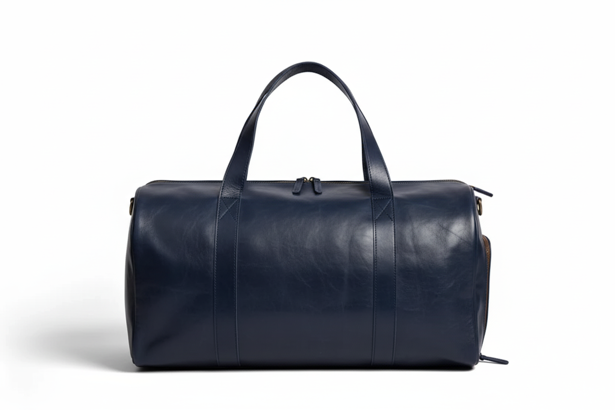 Premium Navy Leather Duffel Weekender Travel Bag (Copy)