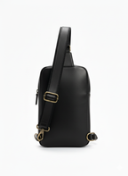 Black Leather Sling Bag