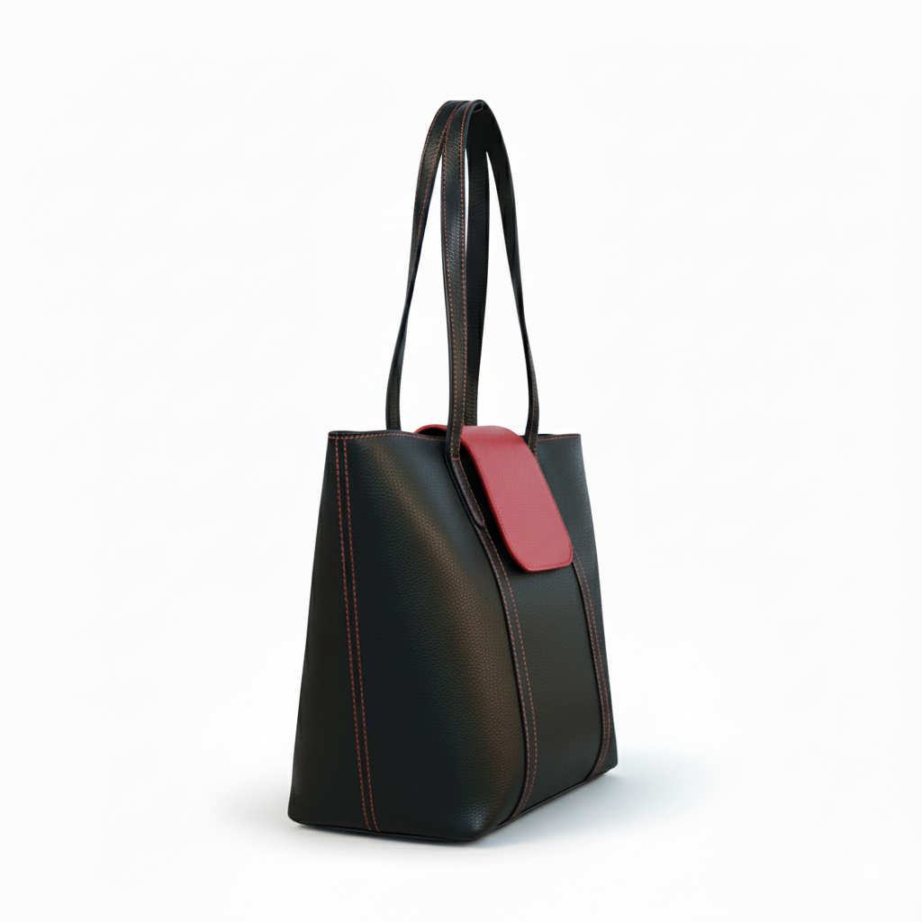 Black Leather Handbag for Women