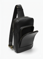 Black Leather Sling Bag
