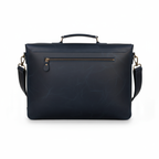 Navy Leather Messenger Bag 14 "15" & 16" Laptop Bag Matt Oil Pull-Up Cow Leather