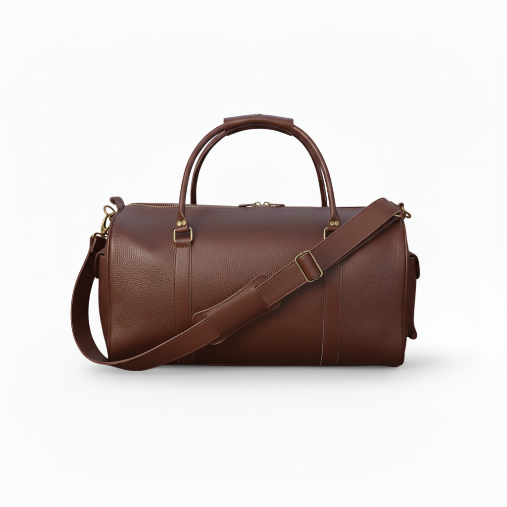 Softy Dark Brown Leather Duffel Bag Travel & Weekender Bag