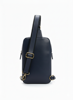 Navy Leather Sling Bag