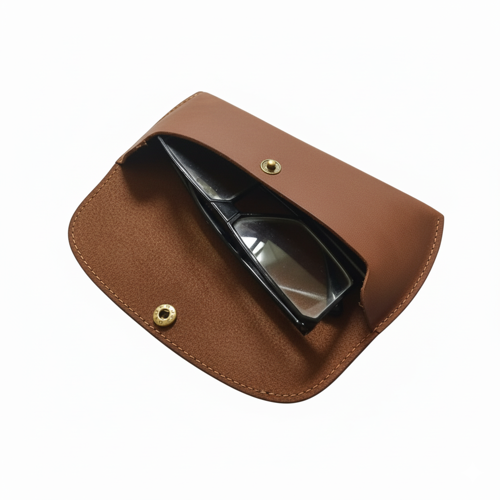 Brown Leather Eyewear Case - Optical Cover