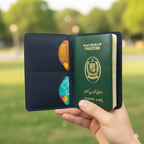 Navy Leather Passport Wallet | Slim Travel Cover with Card & Cash Slots