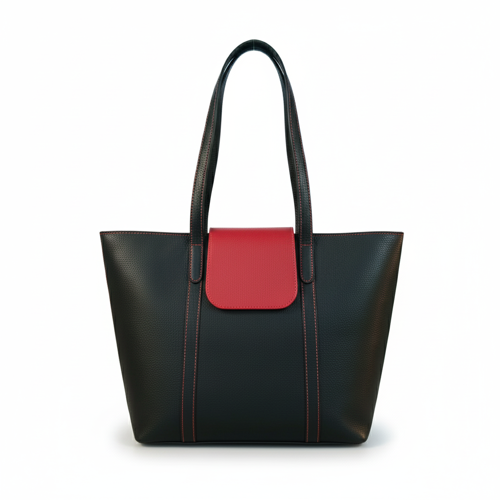 Black Leather Handbag for Women
