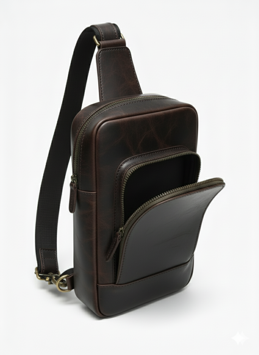 Choco Leather Sling Bag