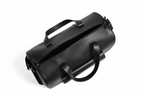 Premium Black Leather Duffel Weekender Travel Bag