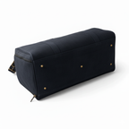 Navy Leather Duffel Bag Premium Travel & Gym Holdall with Shoe Compartment