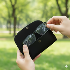 Black Leather Glasses Carrier - Optical Sleeve