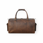 dark brown leather duffel bag handmade men’s travel bag