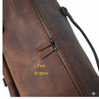 dark brown leather duffel bag handmade men’s travel bag