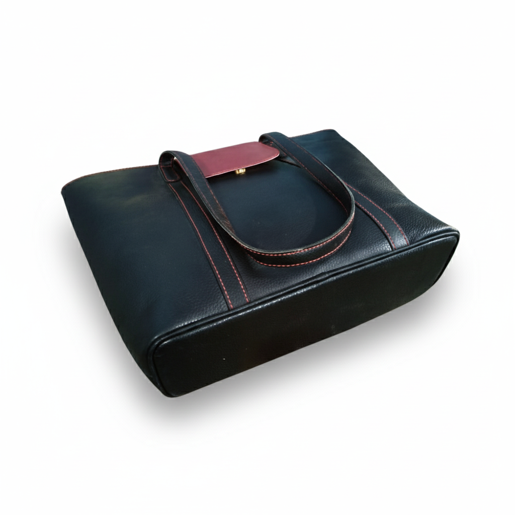 Black Leather Handbag for Women