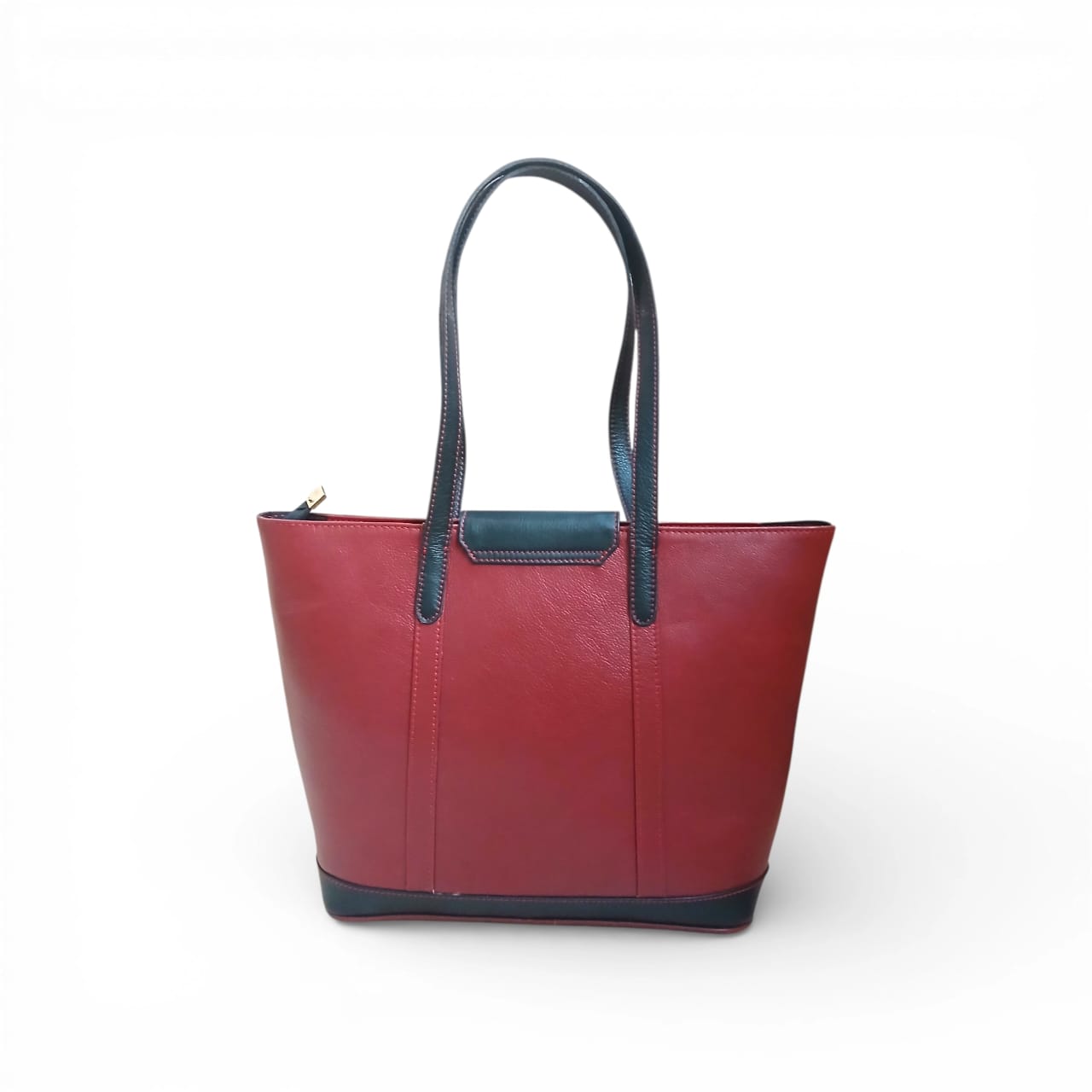 Red and Black Leather Handbag for Women | Full-Grain Cowhide Tote Bag|Valentine’s Gift
