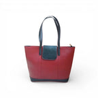 Red and Black Leather Handbag for Women | Full-Grain Cowhide Tote Bag|Valentine’s Gift