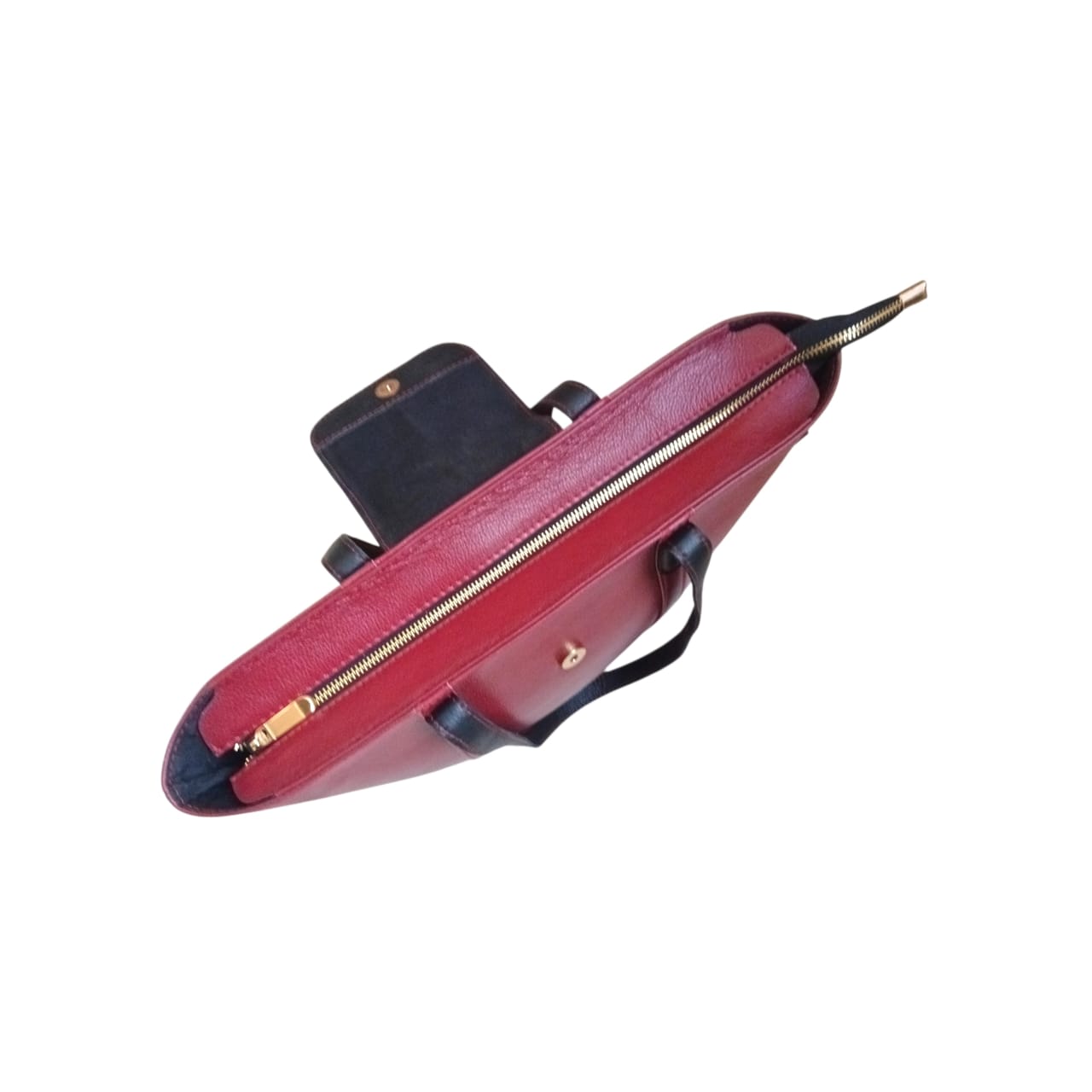 Red and Black Leather Handbag for Women | Full-Grain Cowhide Tote Bag|Valentine’s Gift