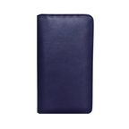 Navy Leather Zipper Travel Wallet