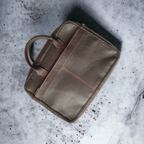 Coffee Brown Goat Leather Laptop Messenger Bag – 15″ Work Briefcas