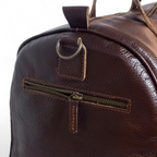 Premium Pebble Grain Leather Duffel Bag Travel & Weekender Bag -Brown