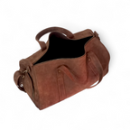 Dark Brown Crazy Horse Leather Duffel Bag Premium Travel & Gym Holdall with Shoe Compartment