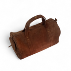Dark Brown Crazy Horse Leather Duffel Bag Premium Travel & Gym Holdall with Shoe Compartment