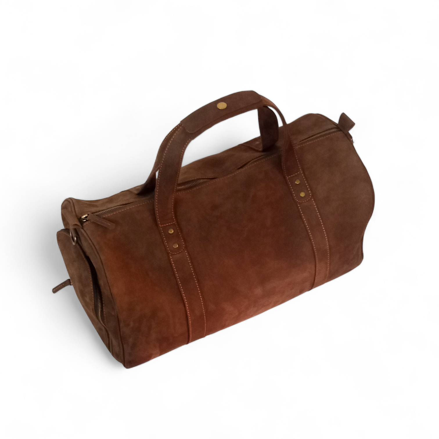 Dark Brown Crazy Horse Leather Duffel Bag Premium Travel & Gym Holdall with Shoe Compartment