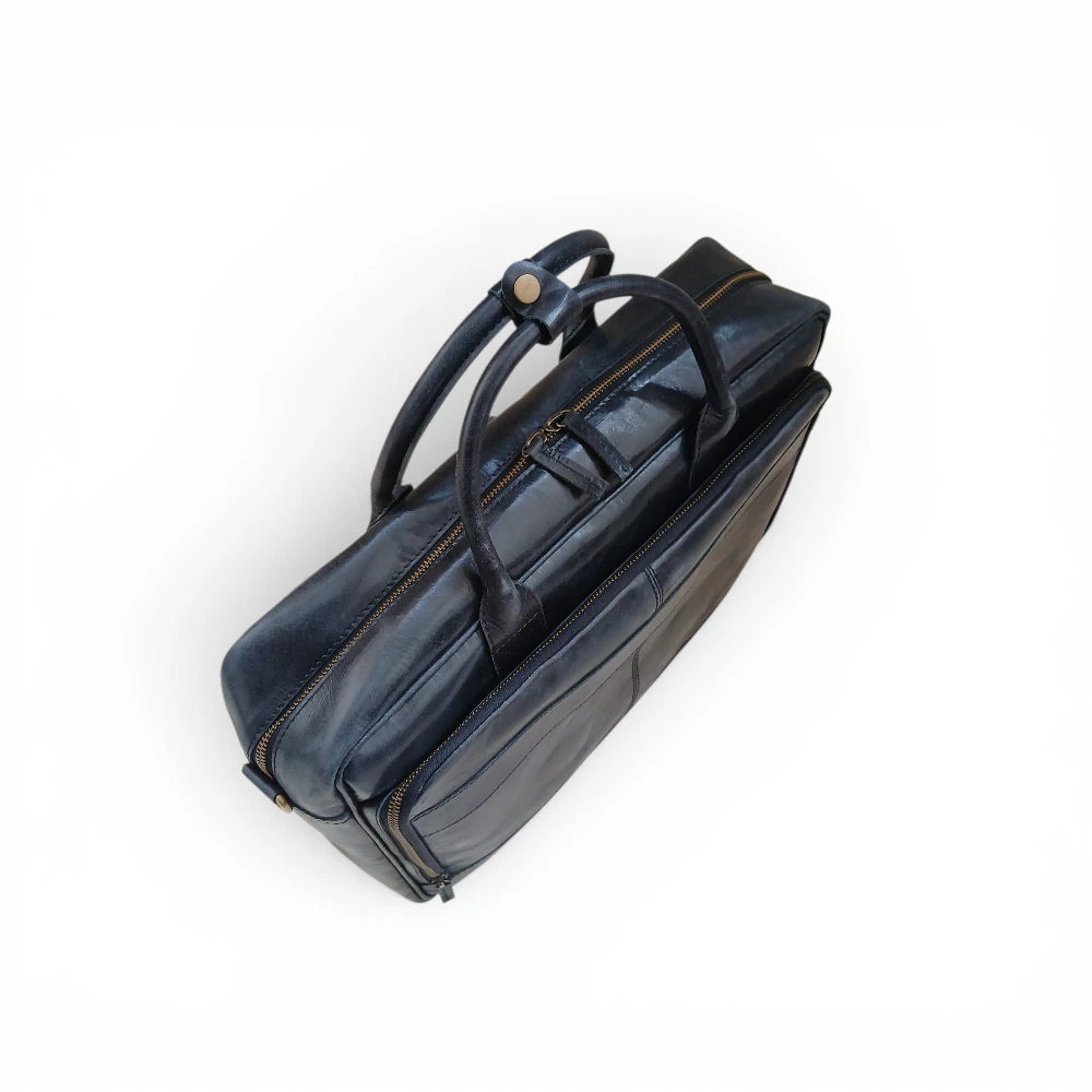 15Inch Black premium Leather Laptop Bag | 14"-16" Compatible (Copy)