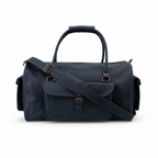Navy Leather Duffel Bag – Premium Men’s Travel & Gym Holdall