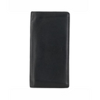 Black Leather Zipper Folder Wallet