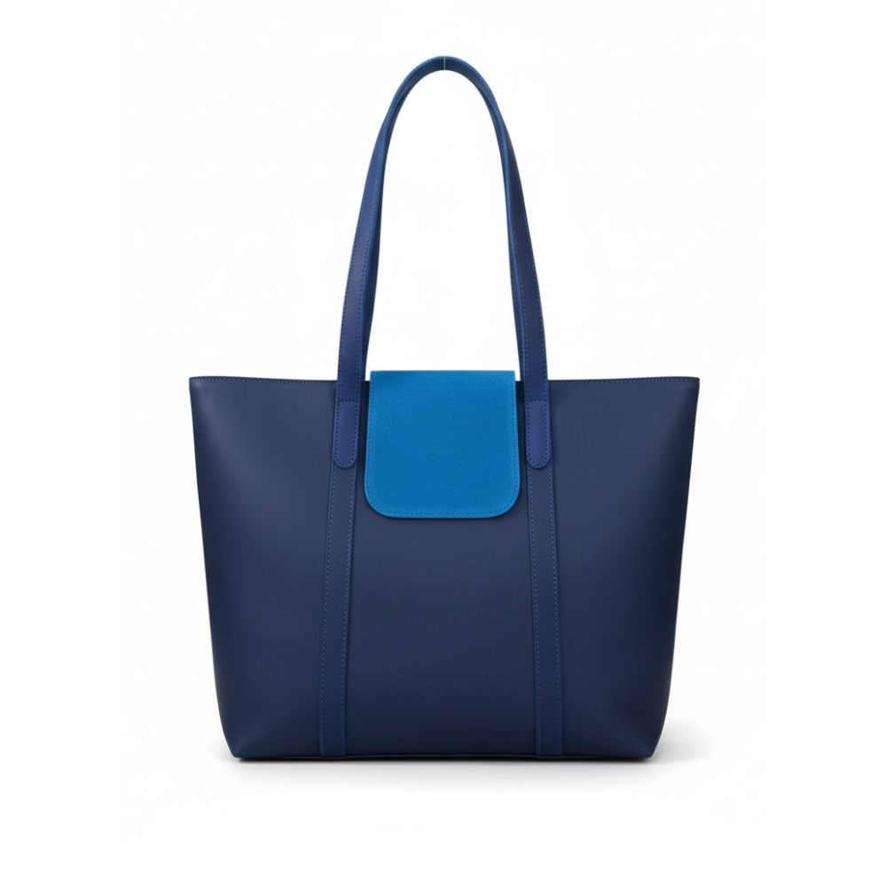 Navy Leather Women’s Tote Bag | Full-Grain Cowhide Handbag