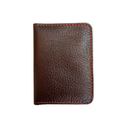 Brown Leather Bifold Card Holder - Mini Wallet