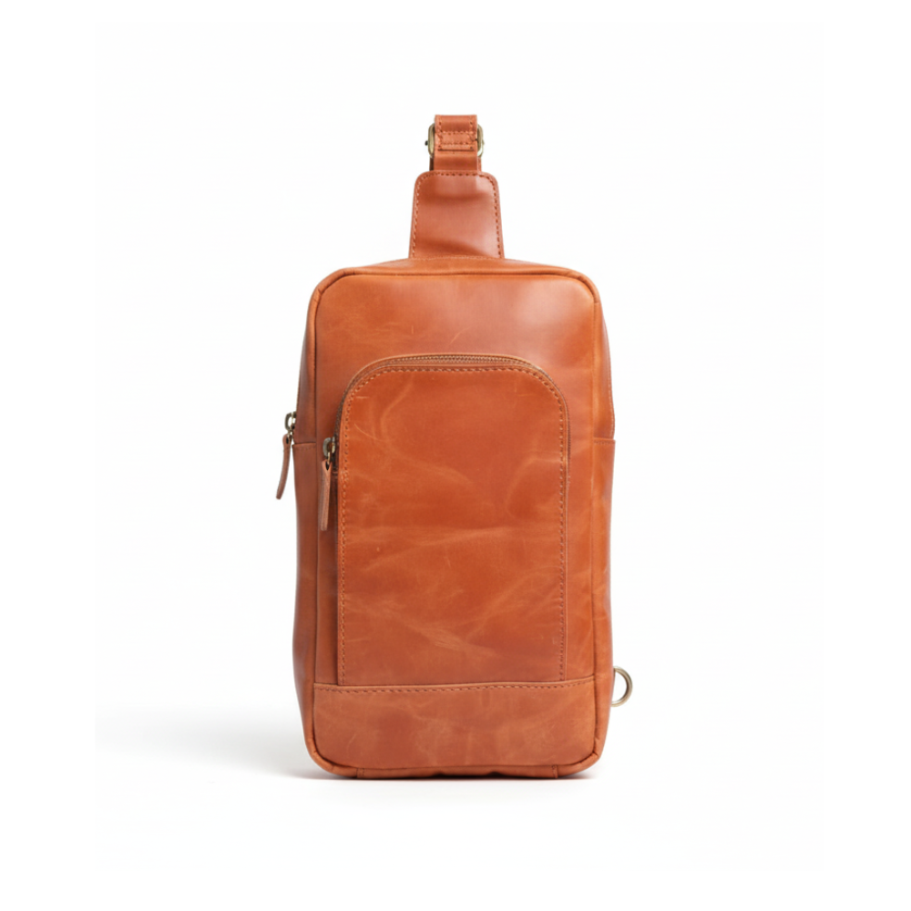 Chestnut Leather Sling Bag