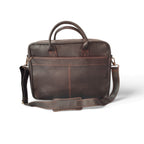 Coffee Brown Goat Leather Laptop Messenger Bag – 15″ Work Briefcas