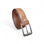 Snake Pattern Formal Belt for Men Tan Embossed Leather 35mm