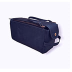 Navy Leather Toiletry Bag - Dopp Kit