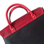 Ruby Leather Handbag for Women | Black & Fuschia Crazy Horse Cowhide