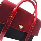Ruby Leather Handbag for Women | Black & Fuschia Crazy Horse Cowhide