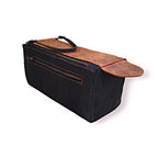 Black & Rust Leather Toiletry Bag - Dopp Kit
