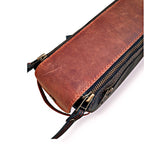 Black & Rust Leather Toiletry Bag - Dopp Kit