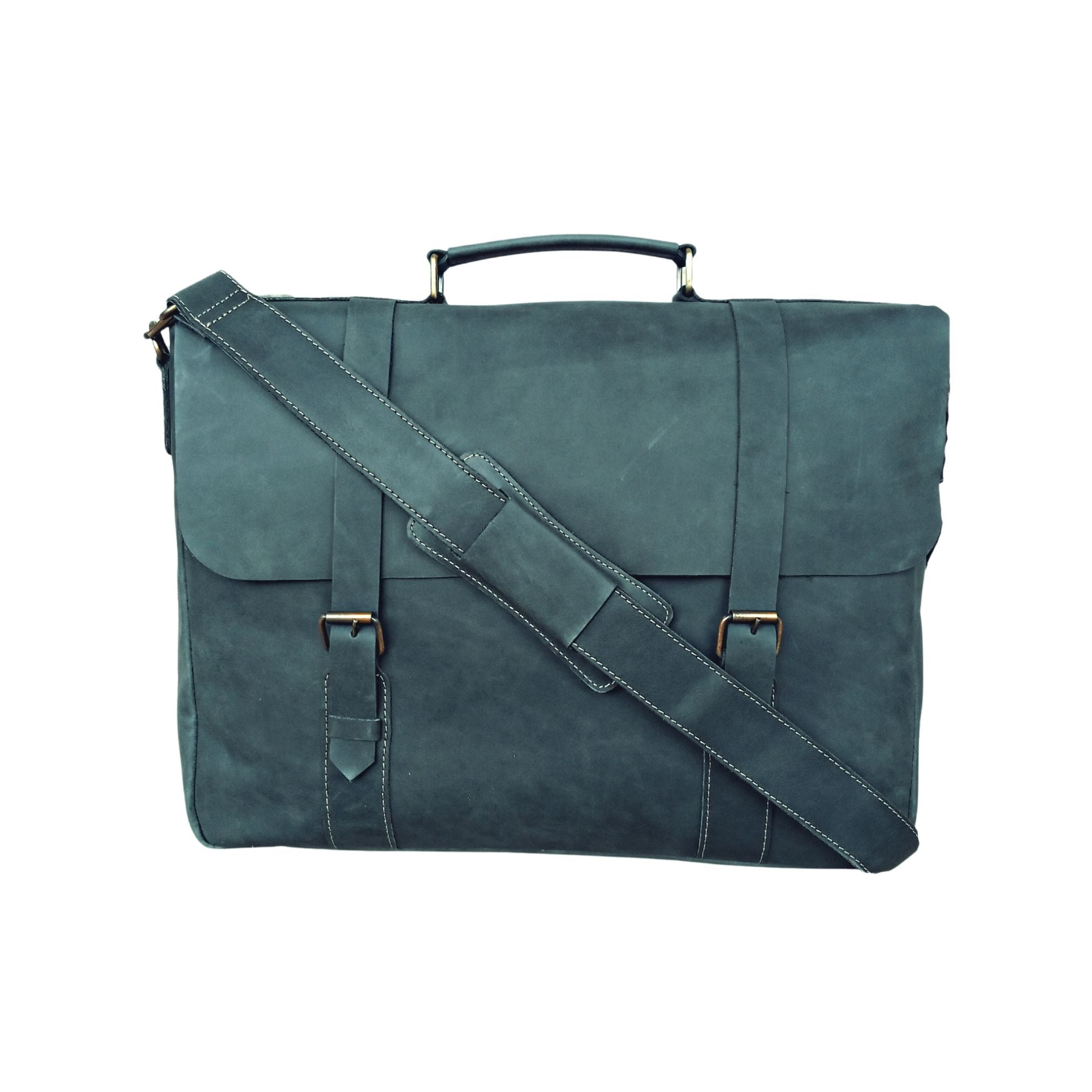 Ocean Green Leather Messenger Bag, 15 & 16 inch Laptop House of Leather