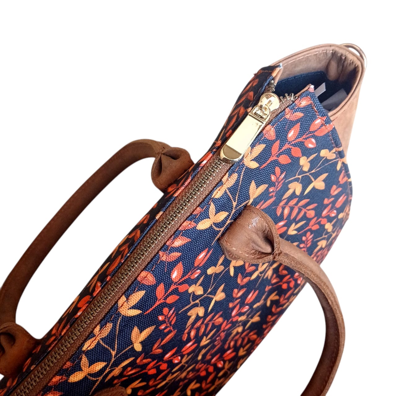 Women Luxurious Printed Canvas & Leather Tote Bag