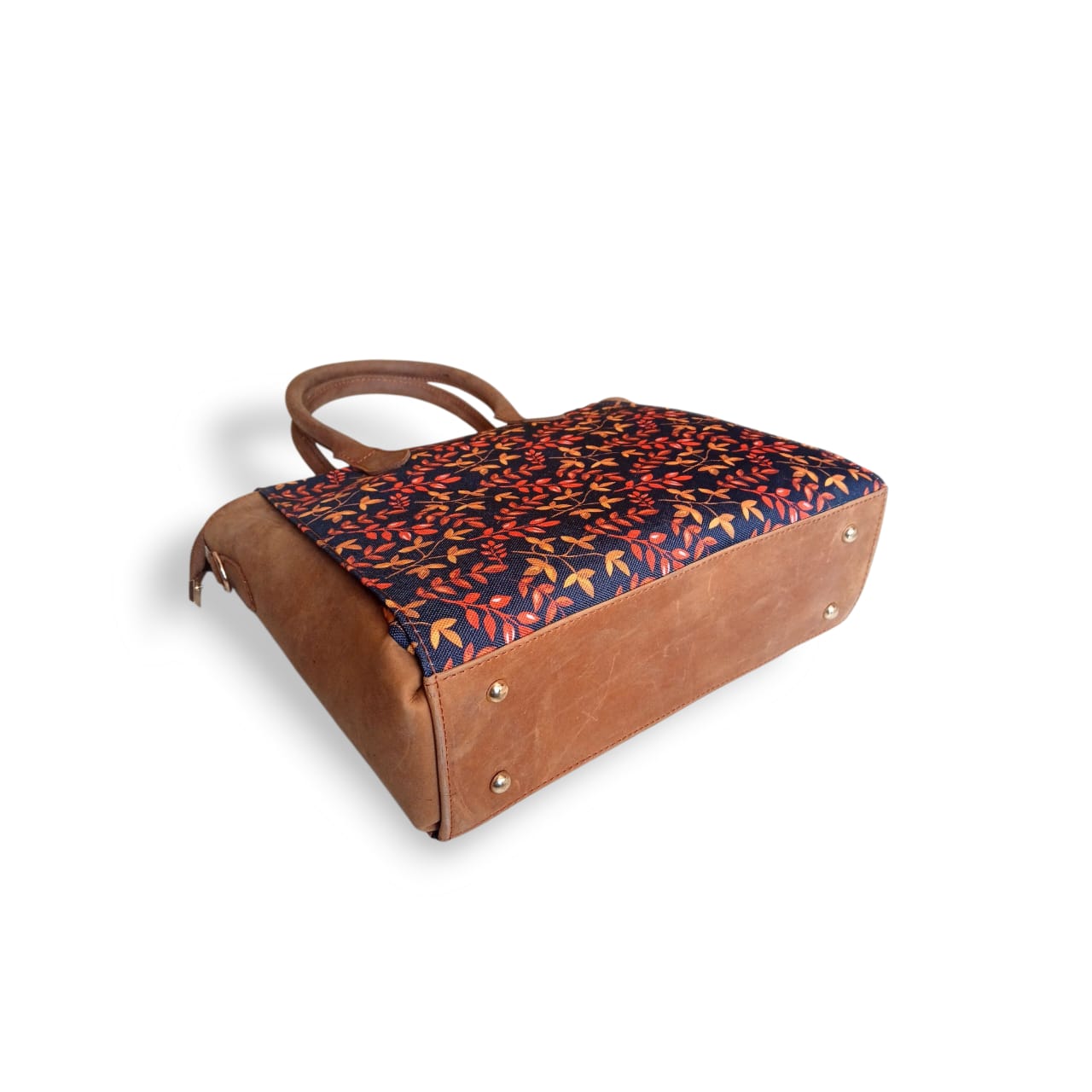 Women Luxurious Printed Canvas & Leather Tote Bag