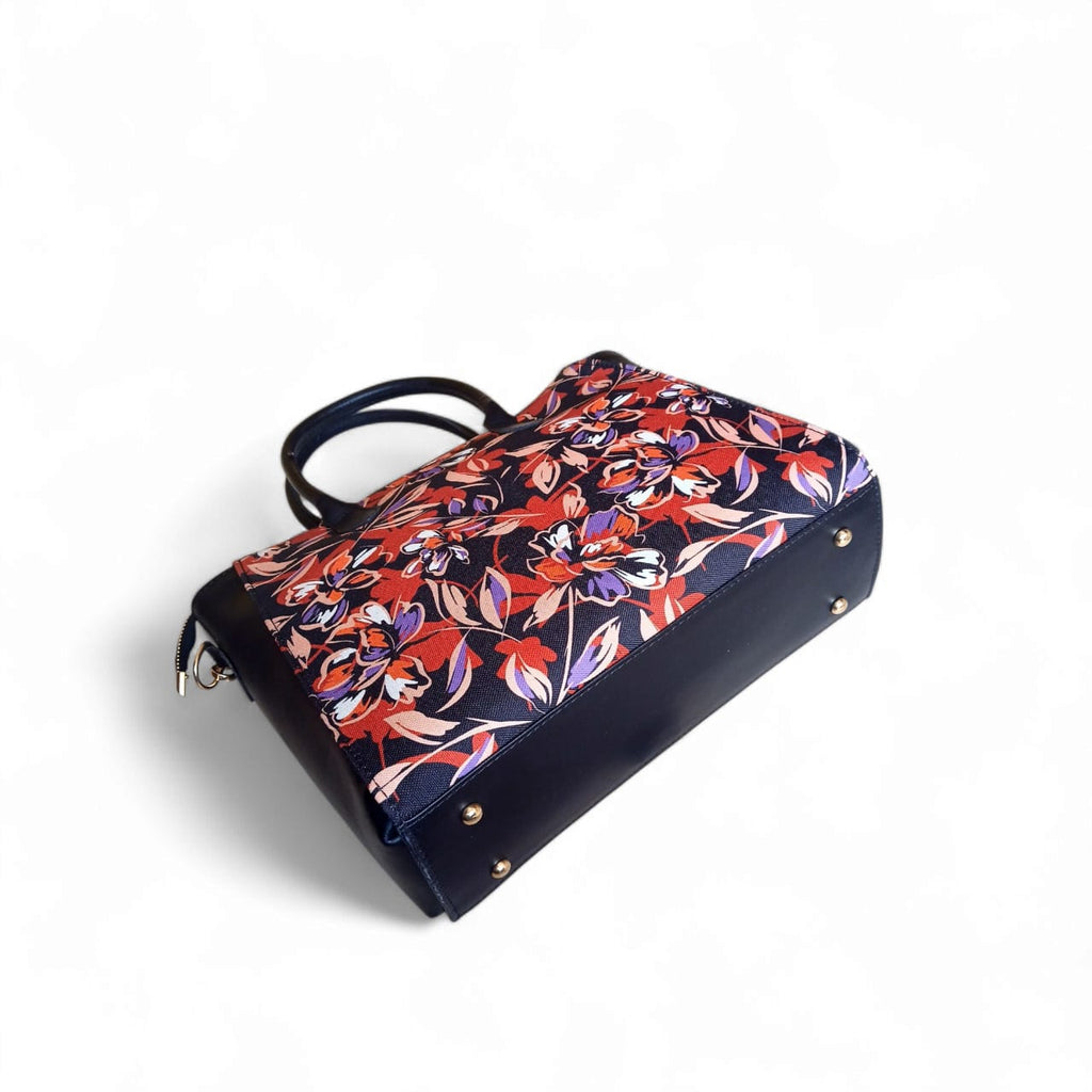 Women Luxurious Printed Canvas & Leather Tote