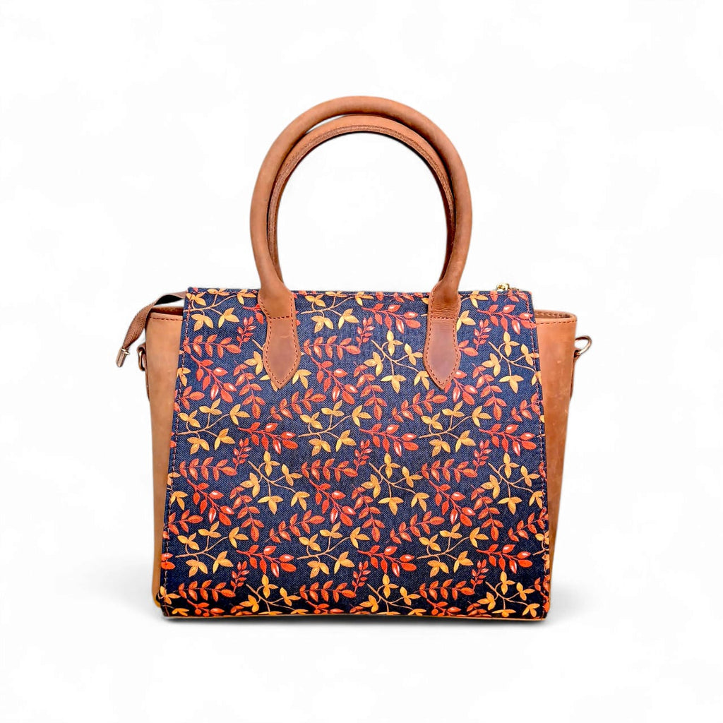 Women Luxurious Printed Canvas & Leather Tote Bag