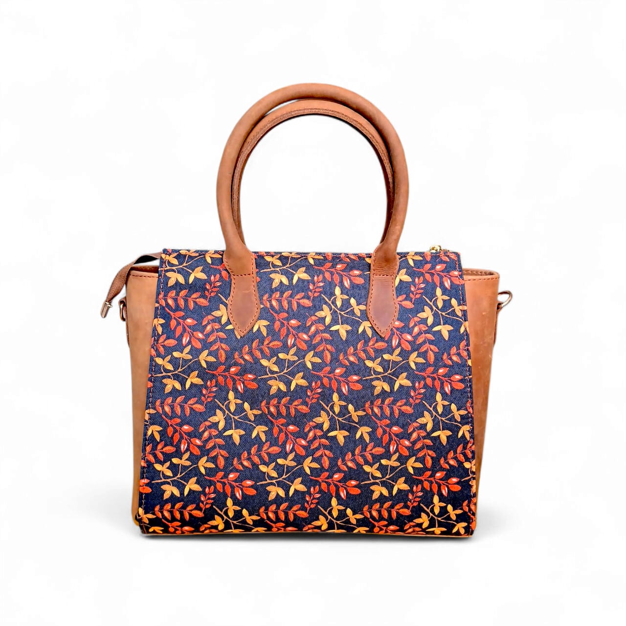 Women Luxurious Printed Canvas & Leather Tote Bag