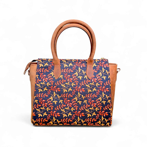 Women Luxurious Printed Canvas & Leather Tote Bag